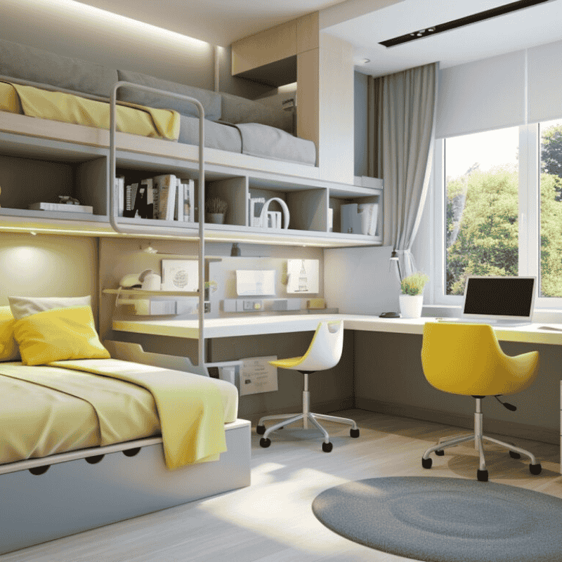 Space-Saving Twin Full Bunk Bed